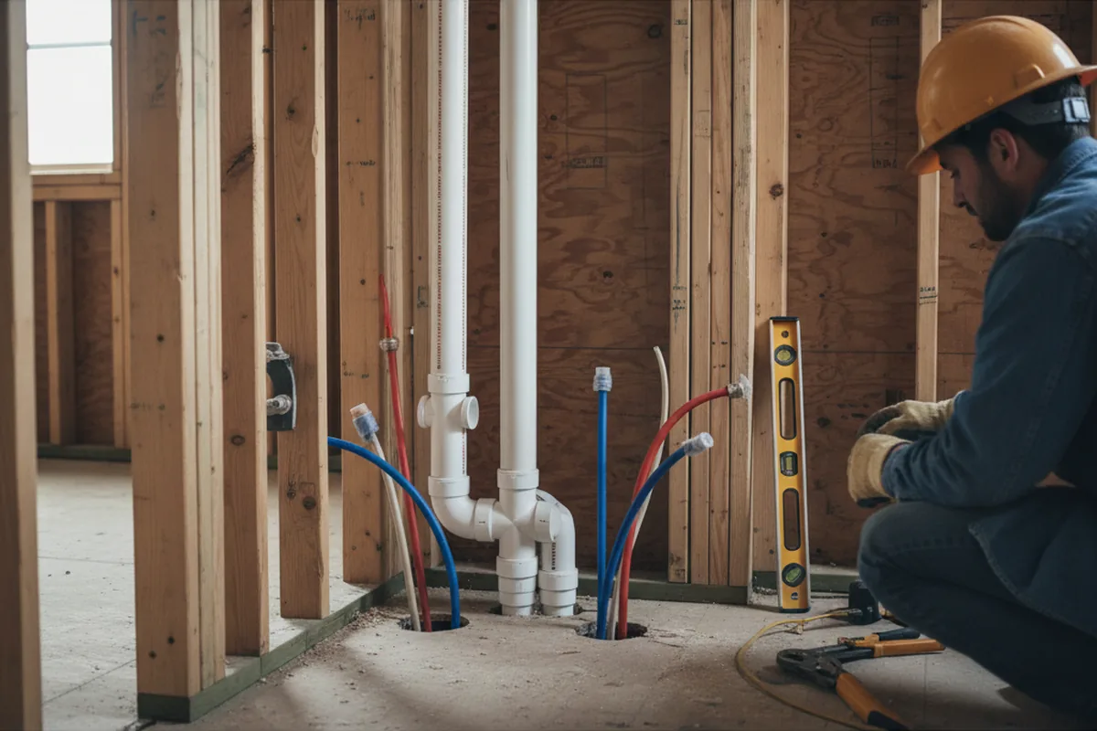 Drain and supply rough-in during Leak Detection in Pataskala